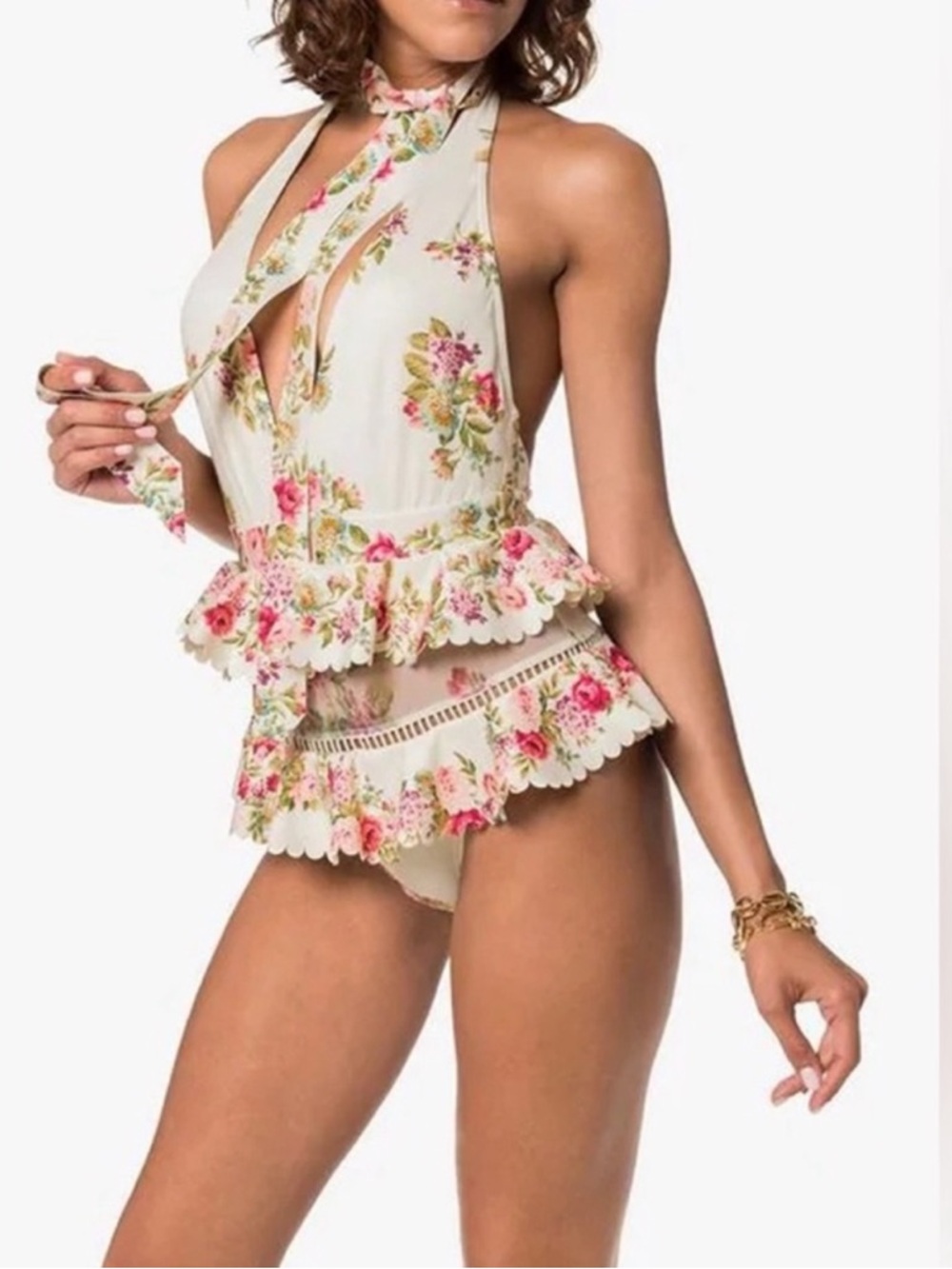 ZIMMERMANN Honour Halter Tie One Piece Swimsuit - Picture 3 of 17